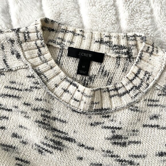 J. Crew Speckled Cotton Sweater (Ivory) M - Picture 7 of 11